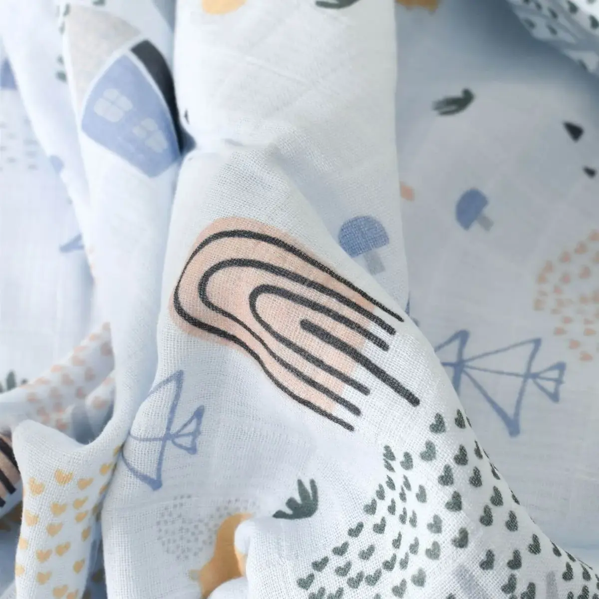 Bibaby Müslin Battaniye Rain Tree Mavi