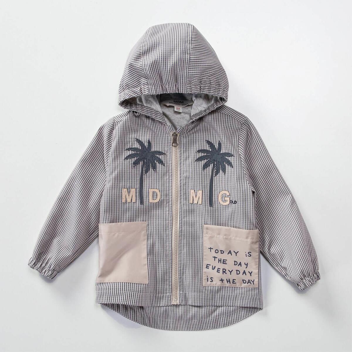 Midimod Yağmurluk Palmiyeli Lacivert