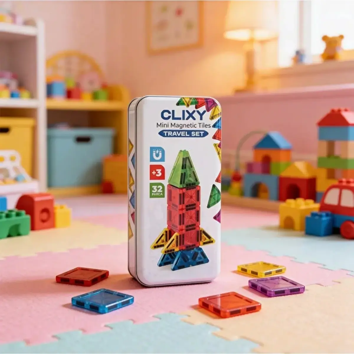 Clixy Advance Pack Mini Manyetik Bloklar Travel Set 32 Parça