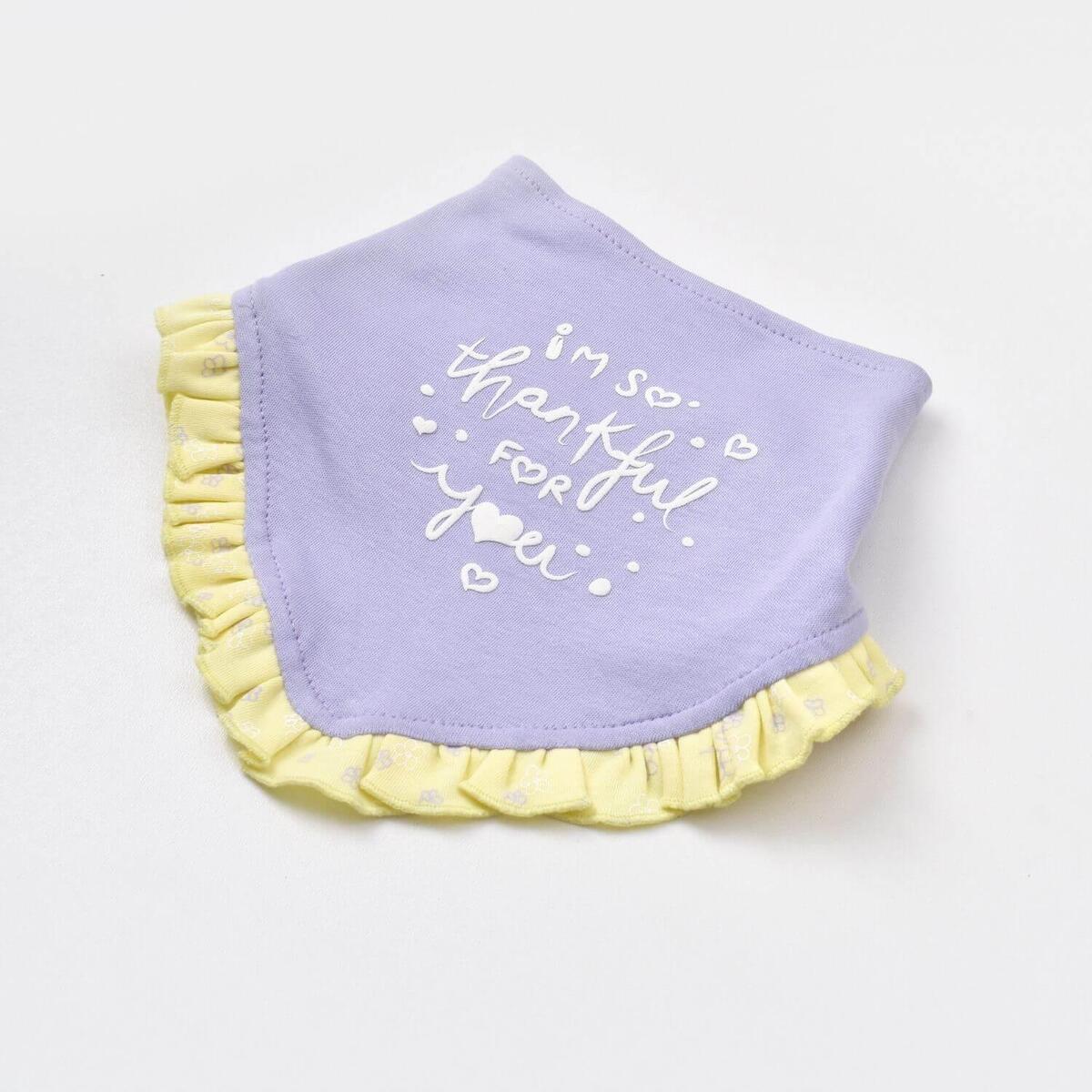 Bibaby Organik Fular Önlük 2li Love You Baby Yellow Lavender
