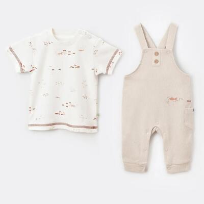 Bibaby Organik Salopet Tulum Magic Starfish Latte