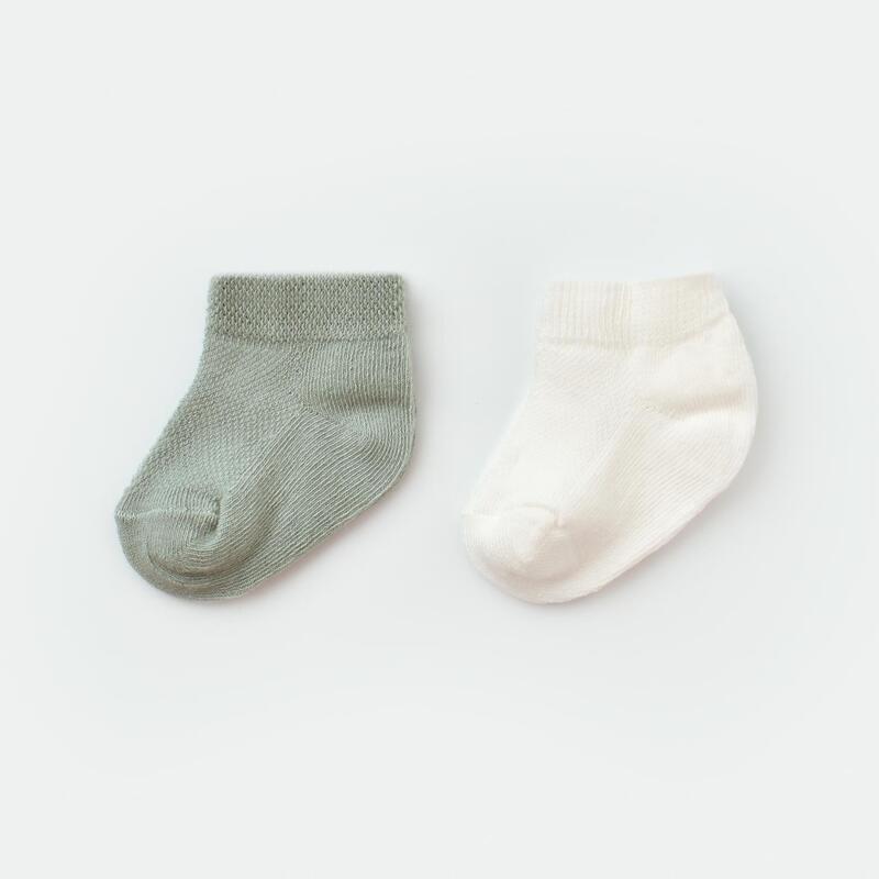 Bibaby Organik Çorap Soket 2li Summer Mint  - Ekru