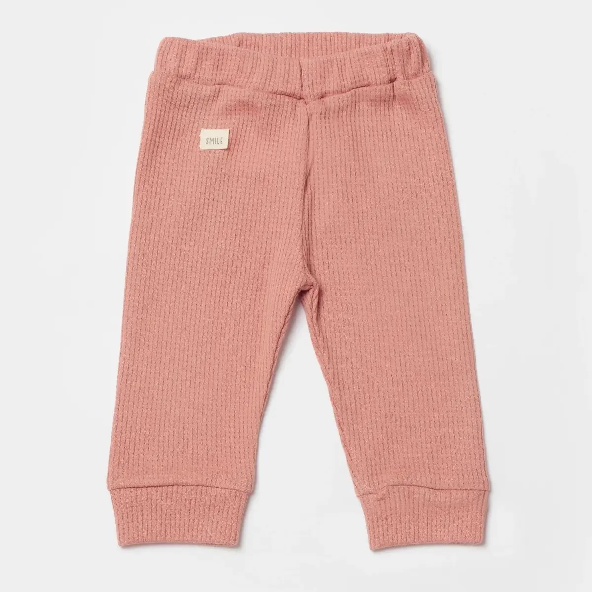 Bibaby Organik Pantolon Waffle Smile Kırmızı - Kahverengi