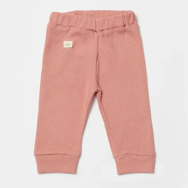 Bibaby Organik Pantolon Waffle Smile Kırmızı - Kahverengi