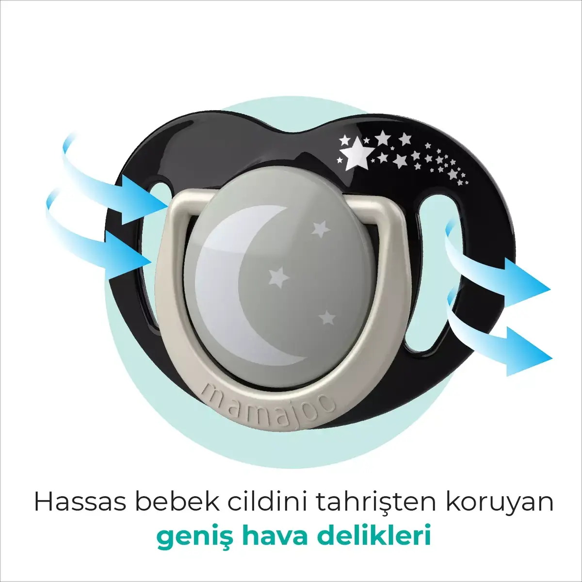 Mamajoo Silikon Emzik 2li Gece ve Gündüz & Sterilizasyon Saklama Kutusu 0+ Ay Black Pearl