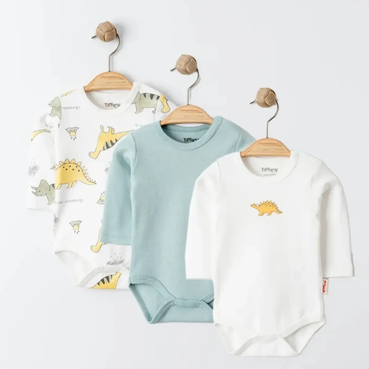 Tiffany Body Uzun Kol 3lü Dinosaur Theme