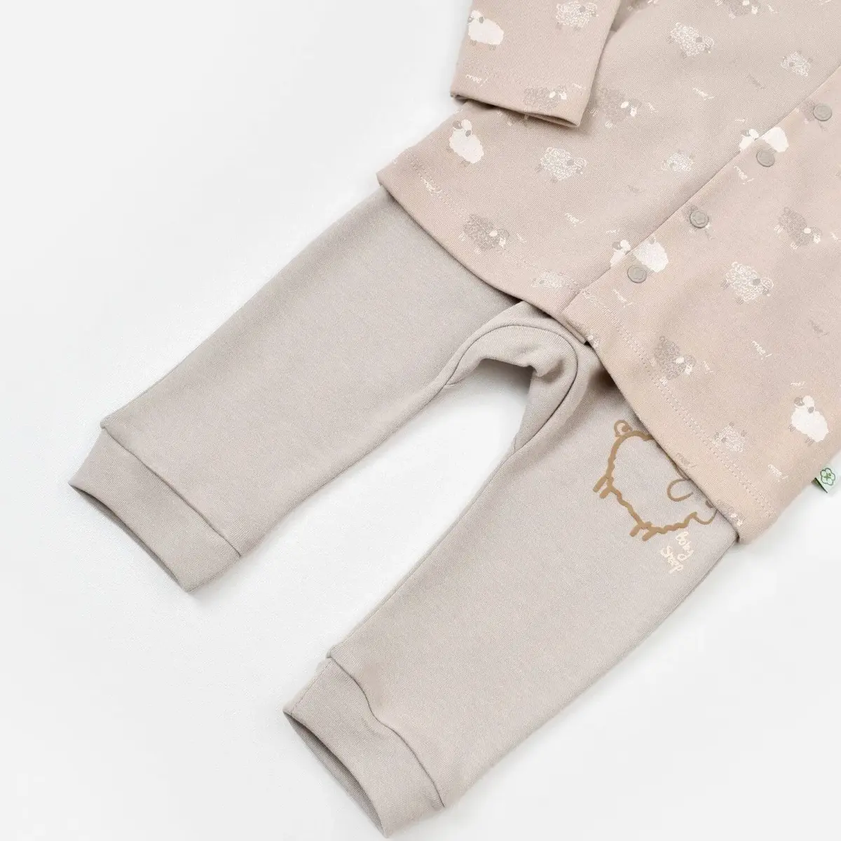 Bibaby Organik Pijama Takımı Curly Sheep Bej