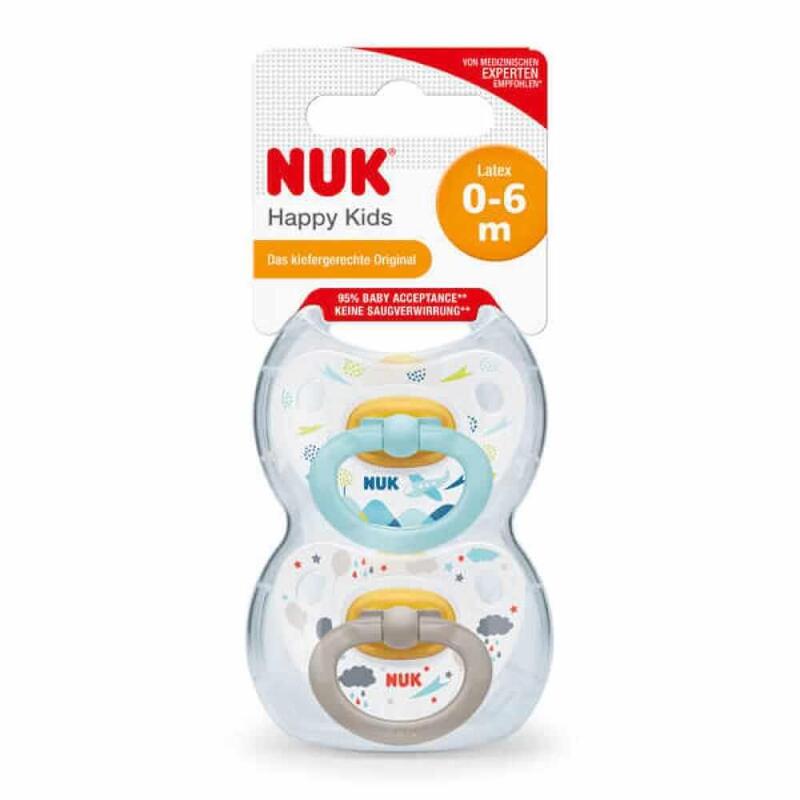 Nuk Happy Kids Kauçuk Emzik 2li 0+ Ay Erkek