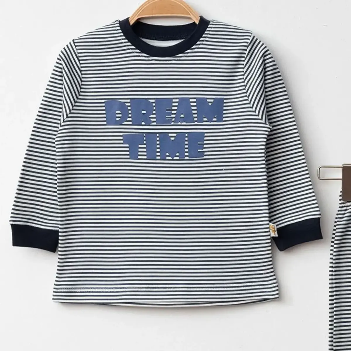 Mini Damla Pijama Takımı Penye Dream Time Baskılı Lacivert