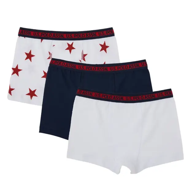 U.S. Polo Boxer 3lü Beyaz Rotasyon - Lacivert
