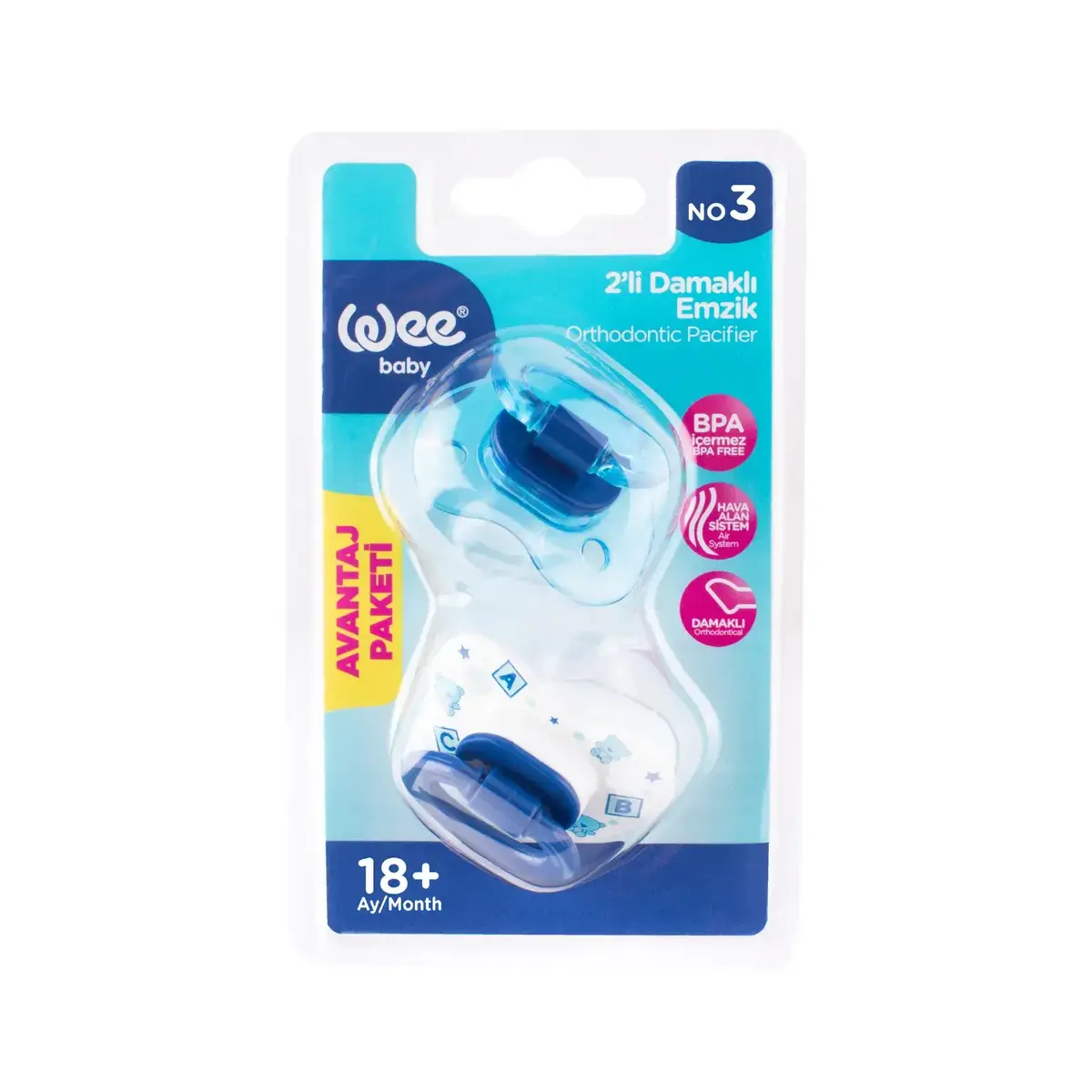 Wee Baby Damaklı Emzik 2li 18+ Ay