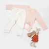 Bibaby Organik Pijama Takımı The Flowers Ekru - Pembe