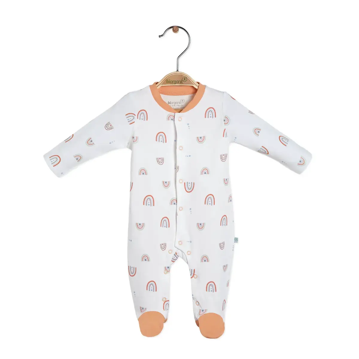 Bibaby Organik Tulum Happy Rainbow Somon - Ekru