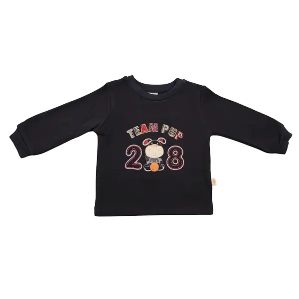 Mini Damla Sweatshirt Köpek Lacivert