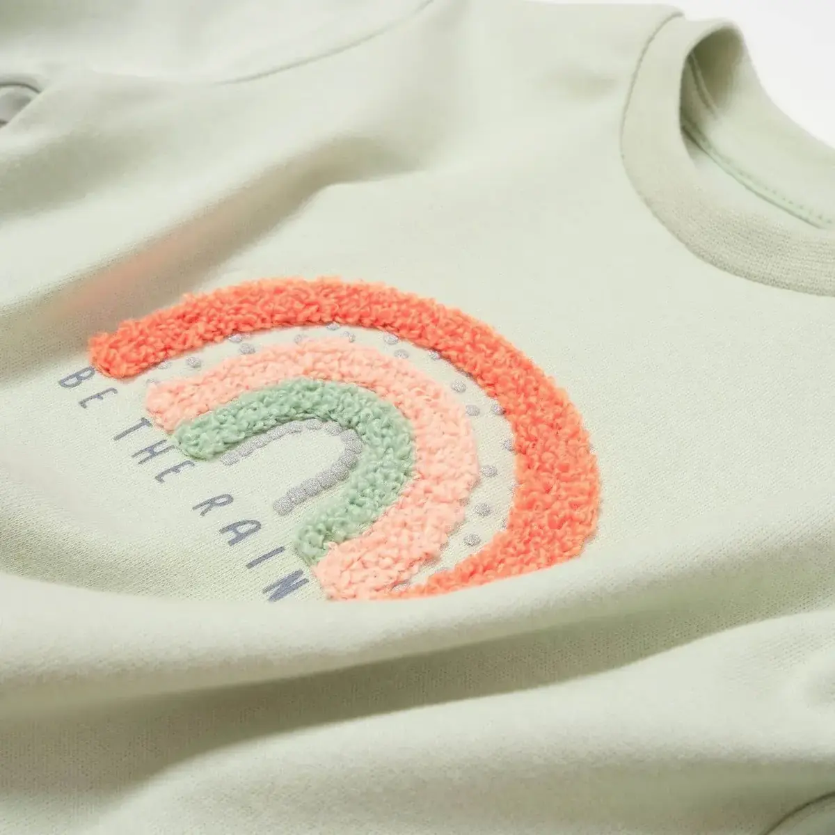 Bibaby Sweatshirt Biorganik Tiny Birds Ekru Yeşil