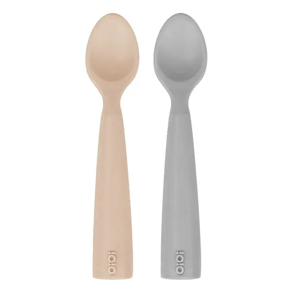 OiOi Nam Nam Mama Kaşığı 2li Bubble Beige - Powder Grey