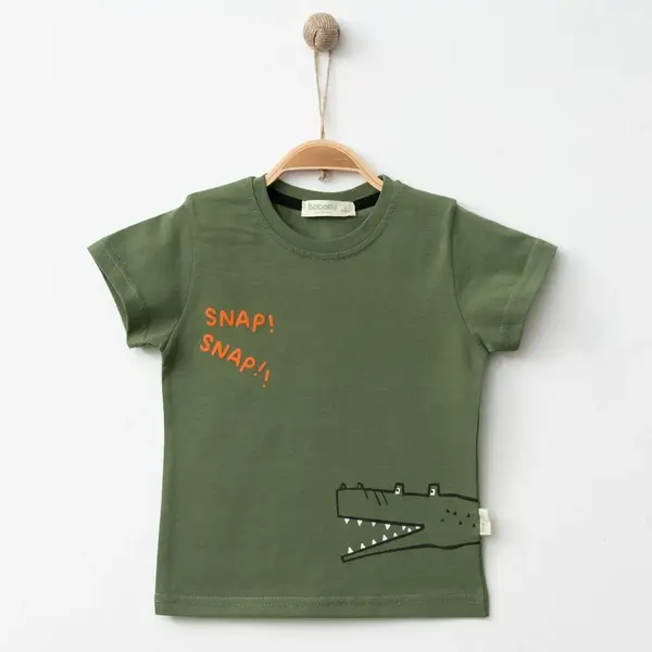 Bebolly T-Shirt Snap Baskılı Haki