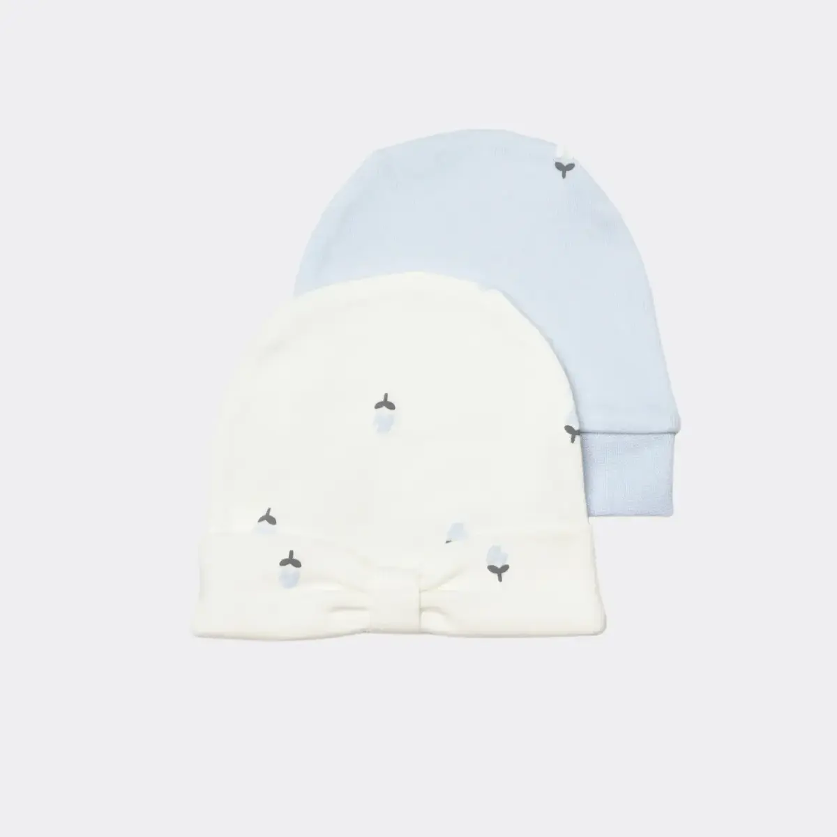 Bibaby Organik Şapka 2li Love Floral Ekru - Lila