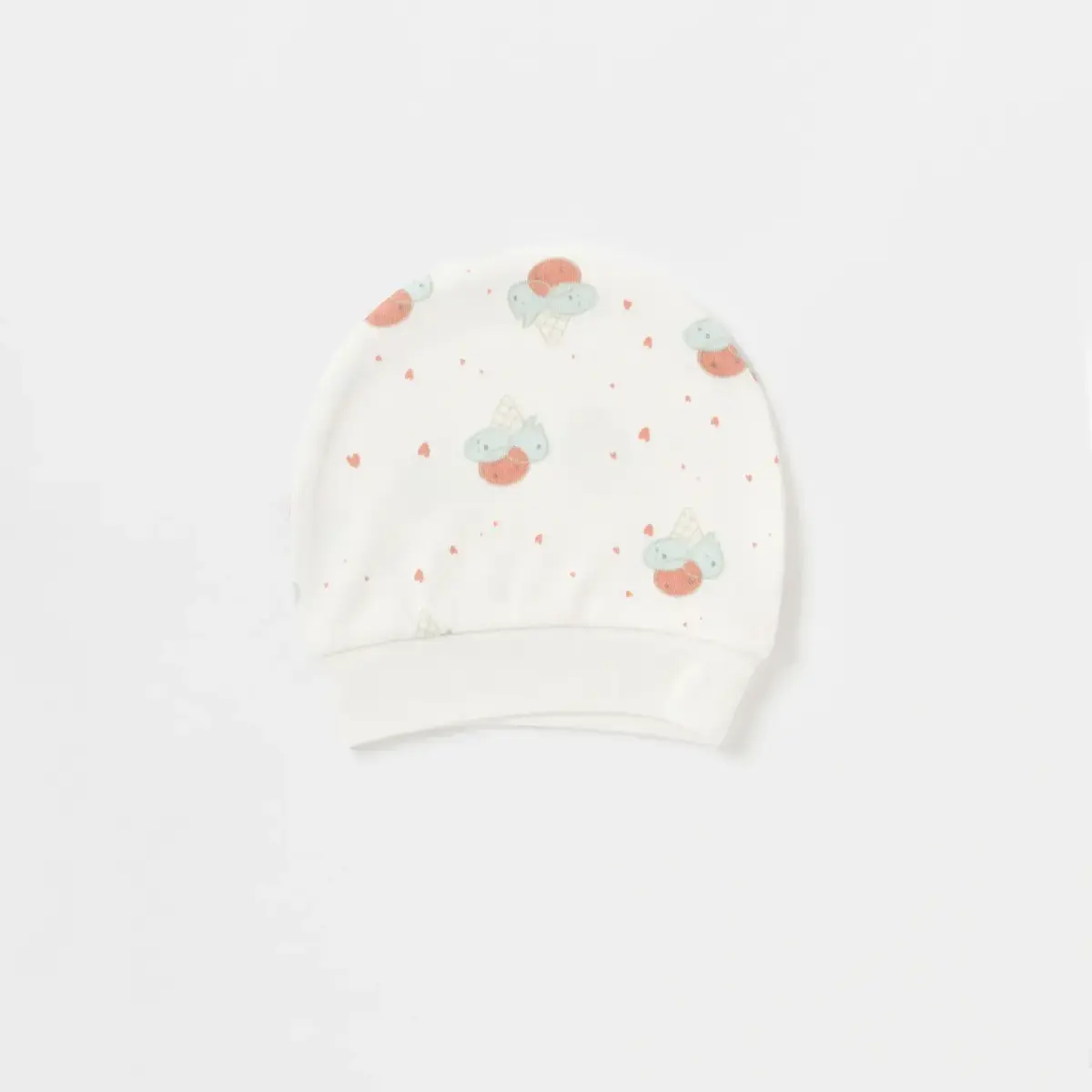 Bibaby Organik Şapka 2li Pretty Ears Bunny Mint - Ekru