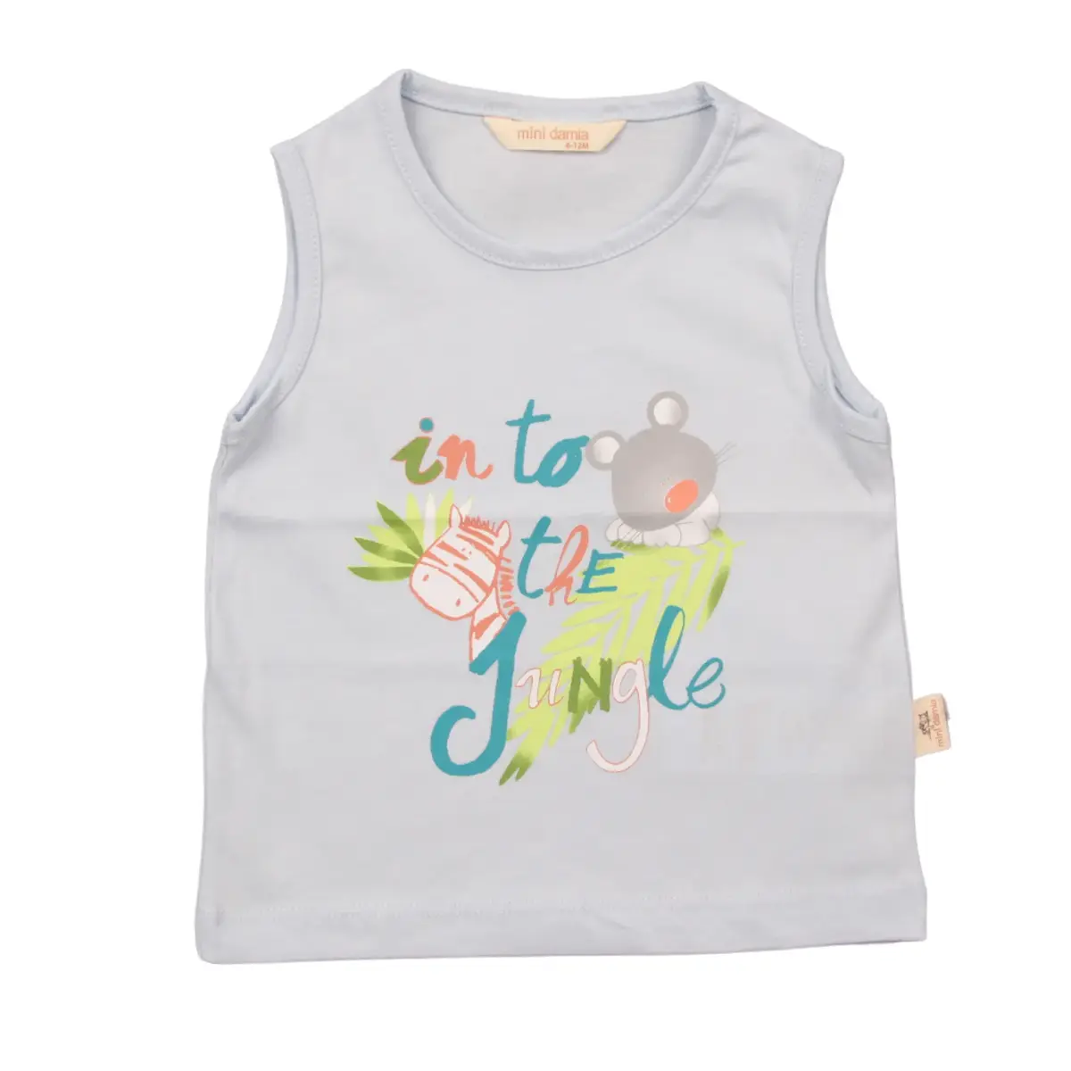 Mini Damla T-Shirt Kolsuz Jungle Mavi Mini Damla T-Shirt Kolsuz Jungle Mavi
