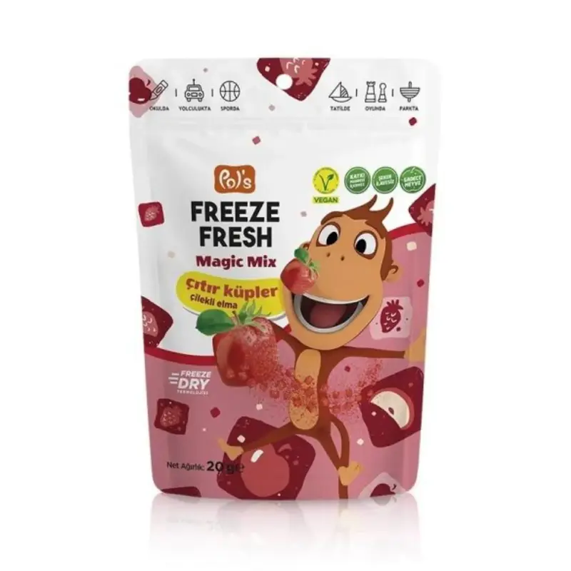 Pol's Freeze Fresh Magic Mix Kukuli Çıtır Küpler Çilekli Elma 16 gr
