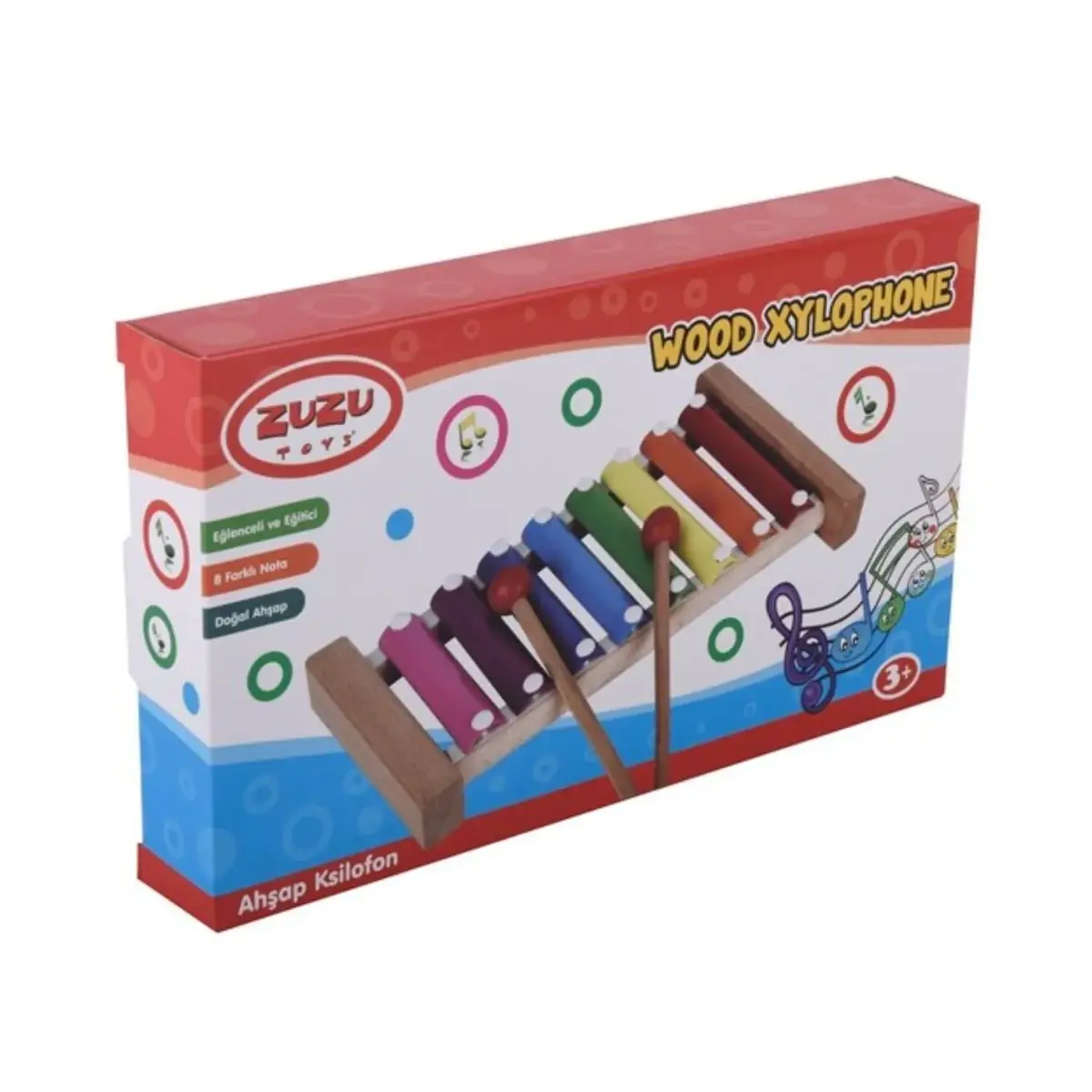 Zuzu Toys Ahşap Ksilofon 8 Notalı