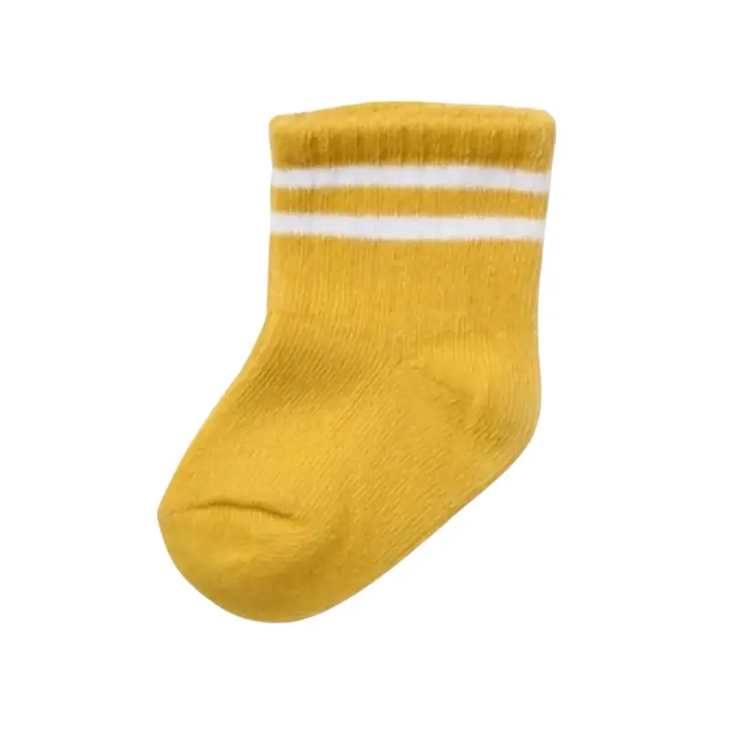 Bibaby Organik Çorap Soket Çizgili Sarı
