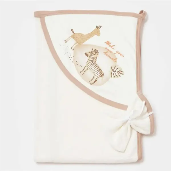 Bibaby Havlu Animals Kingdom 75x75cm Ekru - Bej