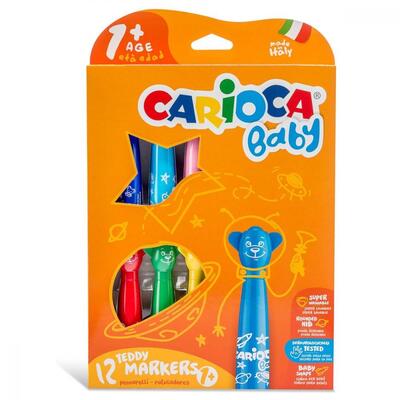 Carioca Baby Teddy Jumbo Yıkanabilir Keçeli Boya Kalemi 12li