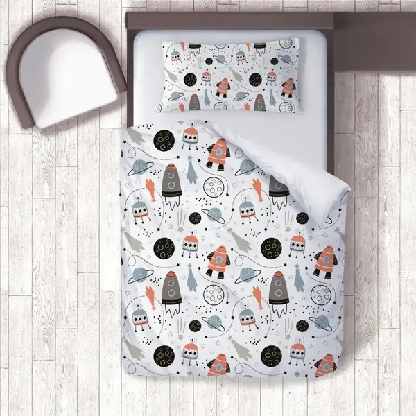 Momys Care Sevimli Hayvanlar Uzayda Bebek Nevresim Takımı 100x150 Cm