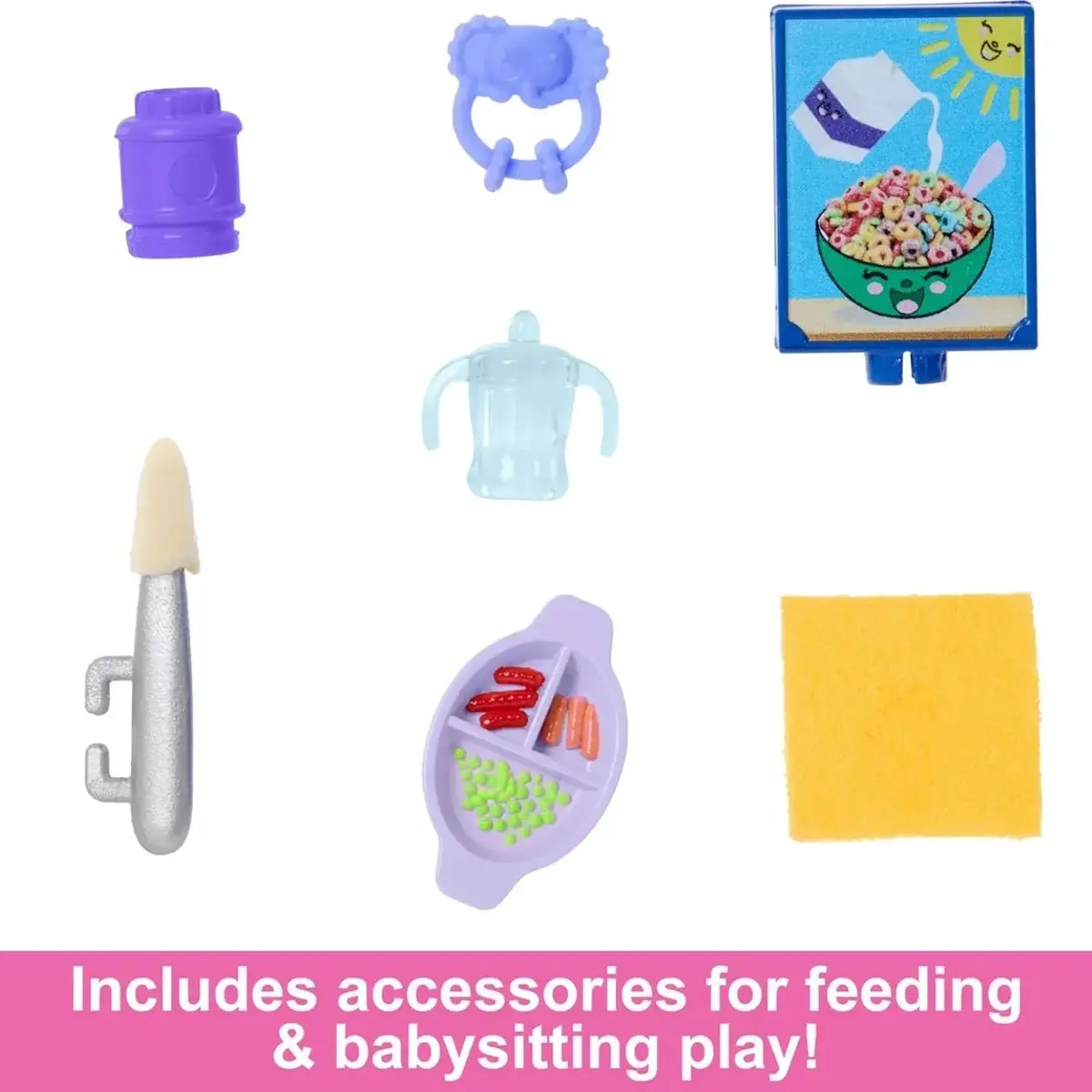 Barbie Bebek Bakıcısı Bebeği ve Aksesuarları Oyun Seti