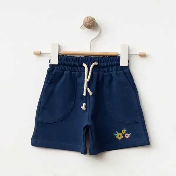 Winimo Şort Çiçek Baskılı Lacivert