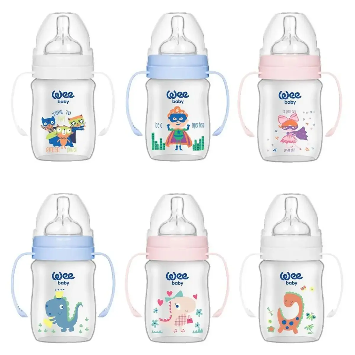 Wee Baby Klasik Plus Geniş Ağızlı Kulplu PP Biberon 150 ml