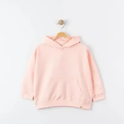 Tiffany Sweatshirt Kapüşonlu Oversize Theme Pudra