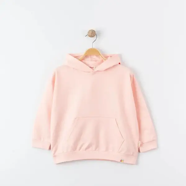 Tiffany Sweatshirt Kapüşonlu Oversize Theme Pudra