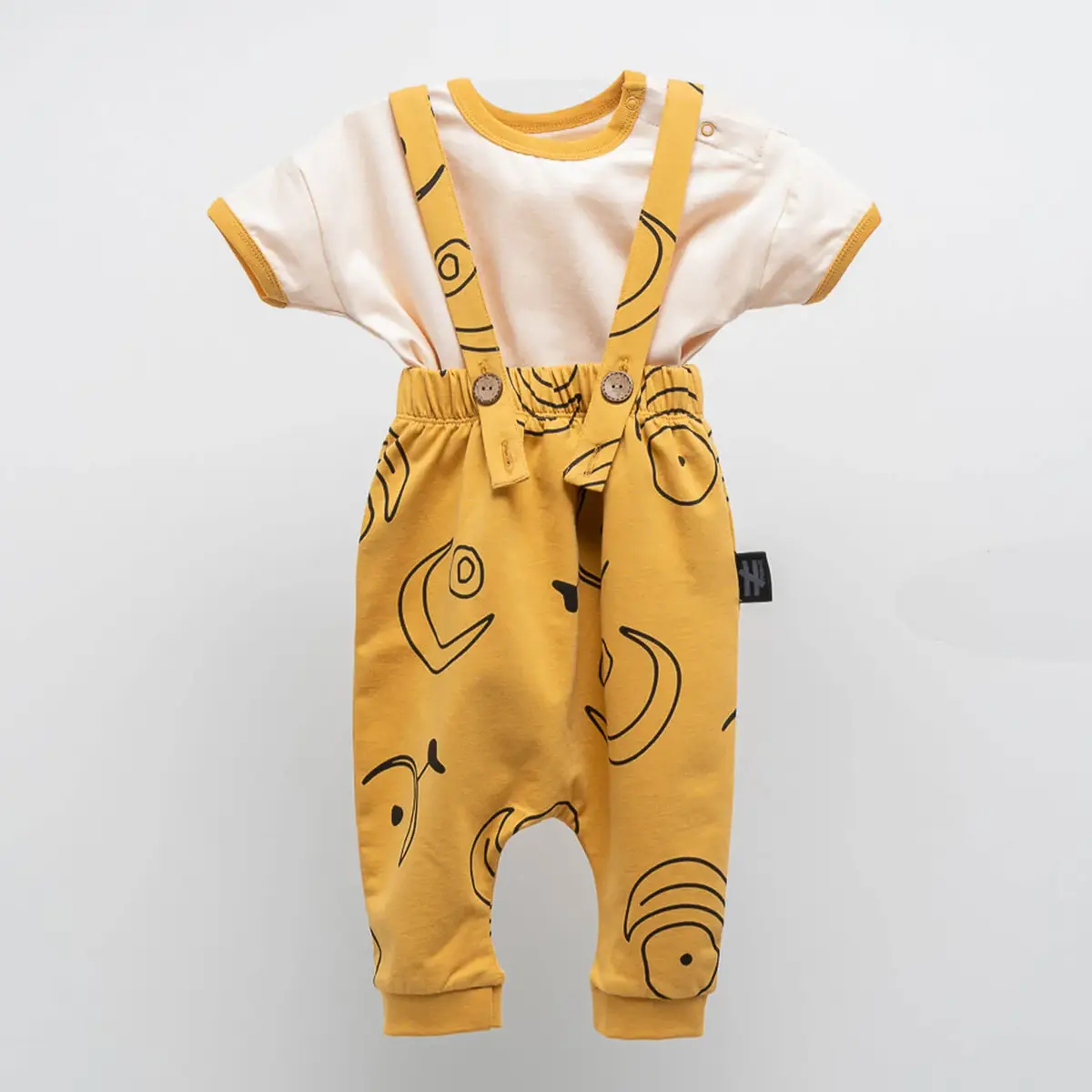 Moi Noi Salopet Desenli Hardal