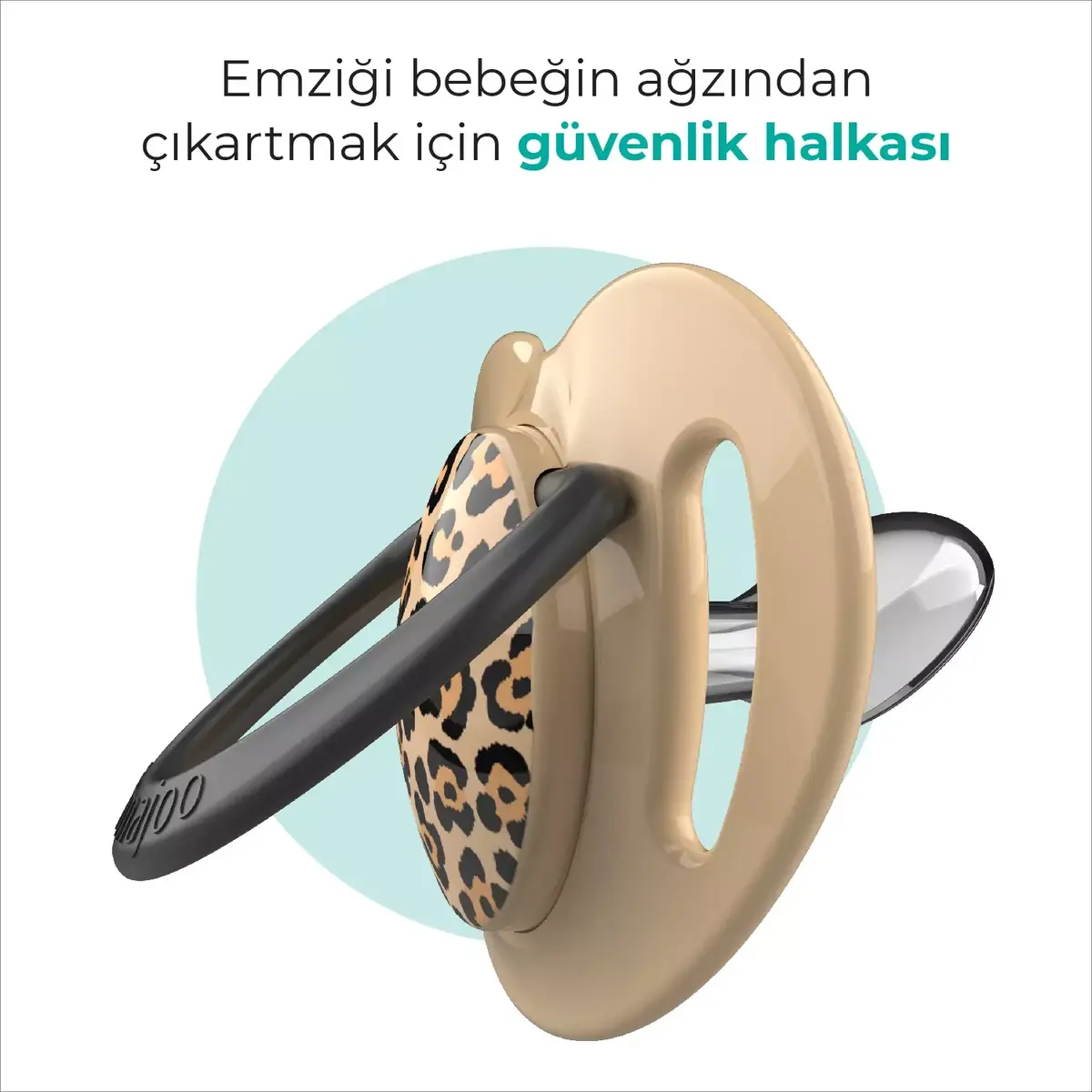 Mamajoo Silikon Emzik 2li & Sterilizasyon Saklama Kutusu 6+ Ay Bej Leopar