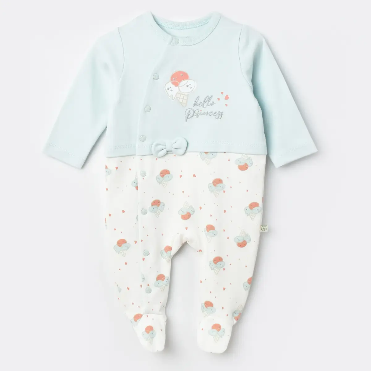 Bibaby Organik Tulum Pretty Ears Bunny Mint - Ekru