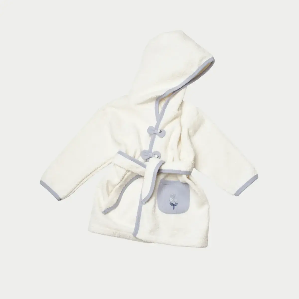 Bibaby Organik Bornoz Love Floral Ekru - Lila