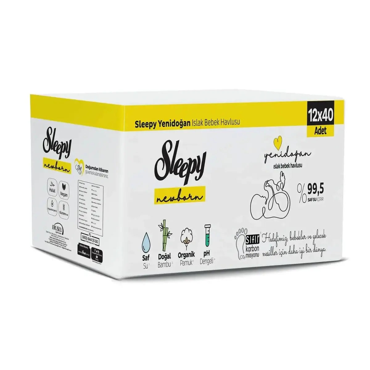 Sleepy Yenidoğan Islak Mendil 12x40lı