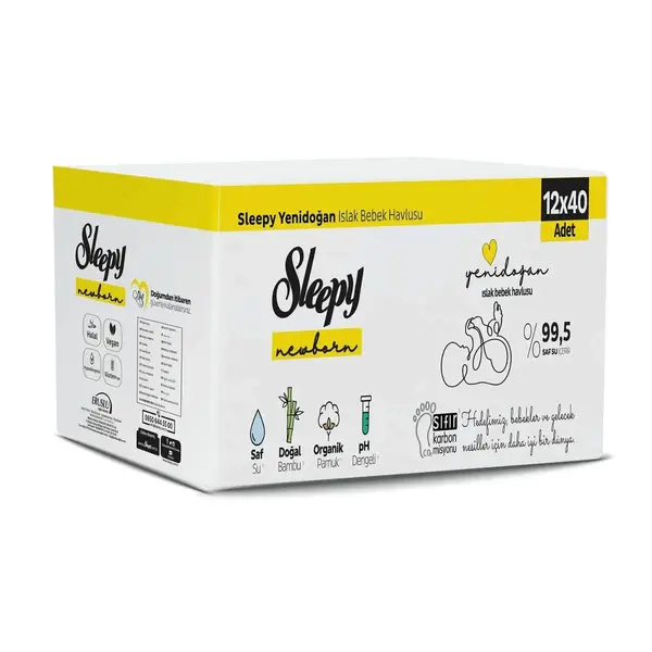 Sleepy Yenidoğan Islak Mendil 12x40lı
