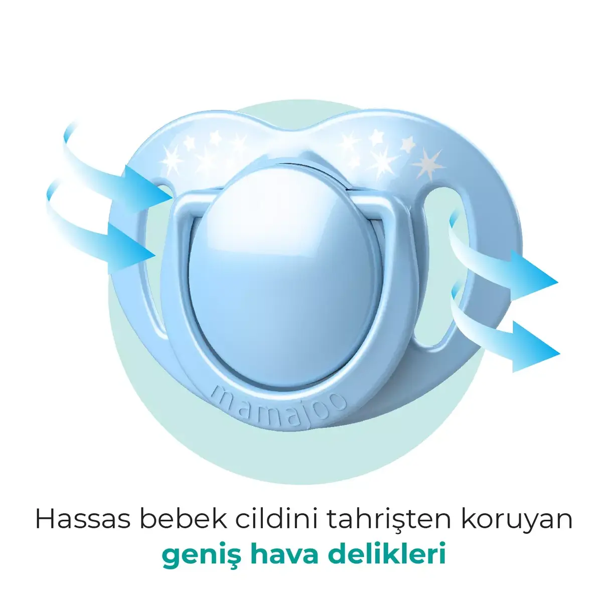 Mamajoo Ortodontik Silikon Emzik Sterilizasyon & Saklama Kutusu 6Ay+ Powder Blue 2li