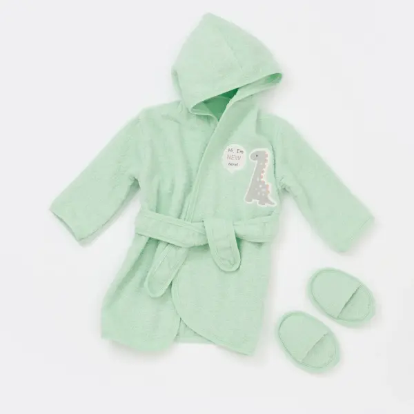 Bibaby Bornoz Takımı Little Rabbit Dino Yeşil