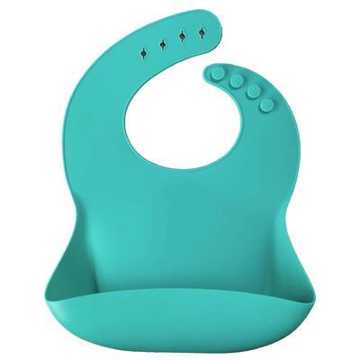 OiOi Silikon Mama Önlüğü 6+ Ay Aqua Green