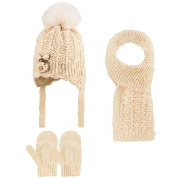 Kitti Eldiven Atkı Bere Takım 0-18 Ay Krem Asortili