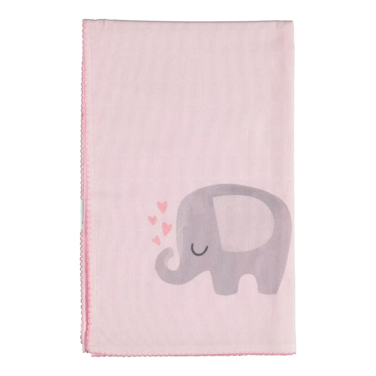 Bibaby Battaniye Müslin Love Elephant Pembe