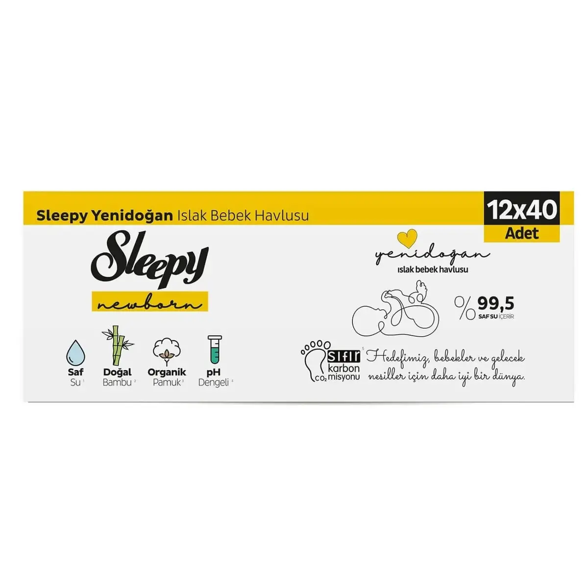 Sleepy Yenidoğan Islak Mendil 12x40lı