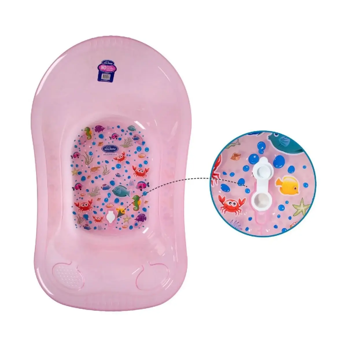 Sevi Bebe Giderli Bebek Banyo Küveti Desenli Şeffaf Pembe (Yeni)