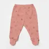 Bibaby Organik Zıbın Takımı 3lü Waffle Deer And Bird Ekru - Rose