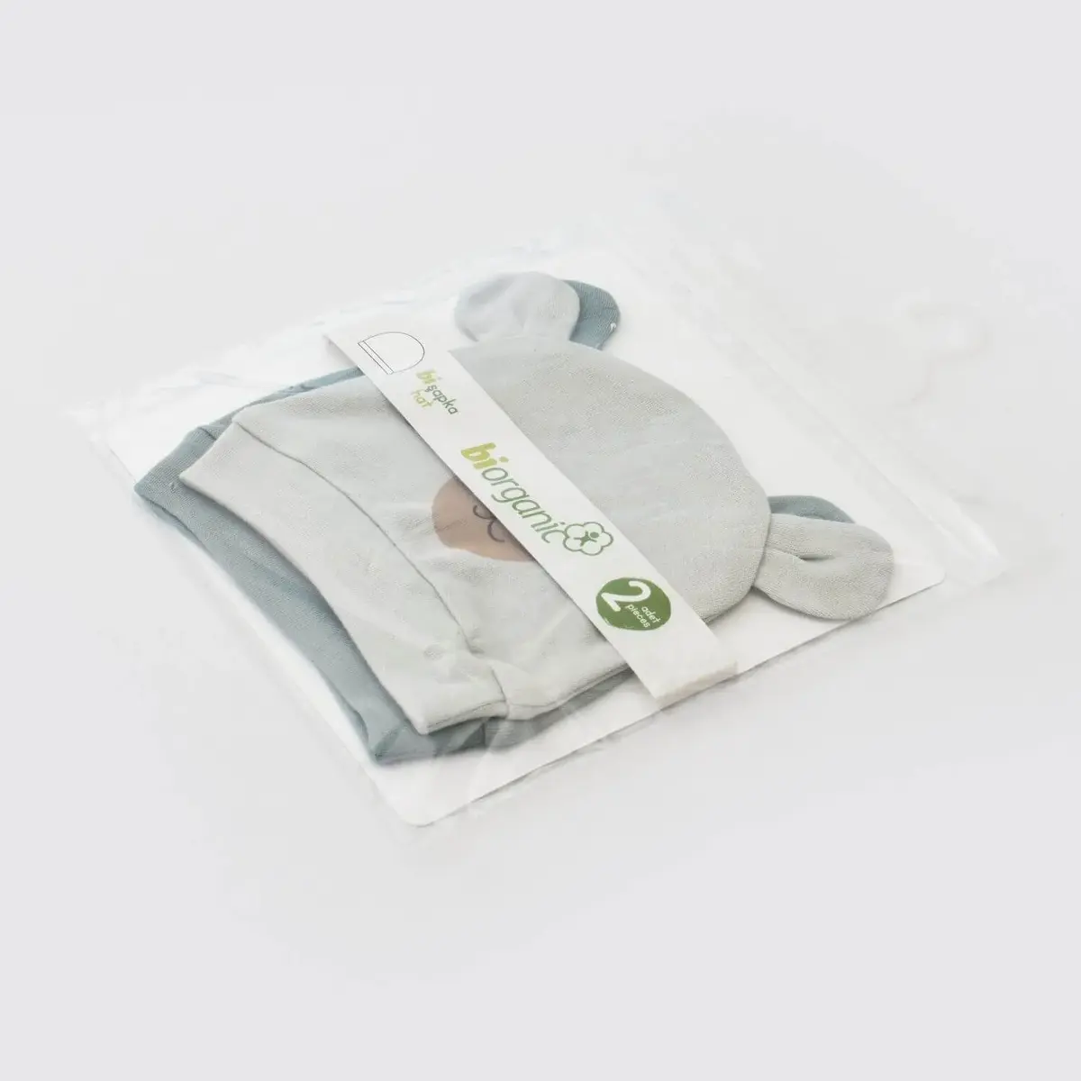 Bibaby Organik Şapka 2li Hug Me Bear Yeşil